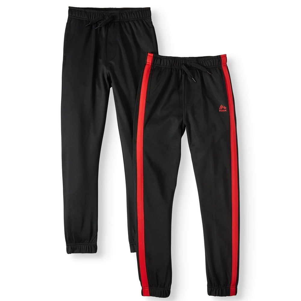 RBX RBX Athletic Tricot Jogger Pants with Contrast Taping, 2Pack