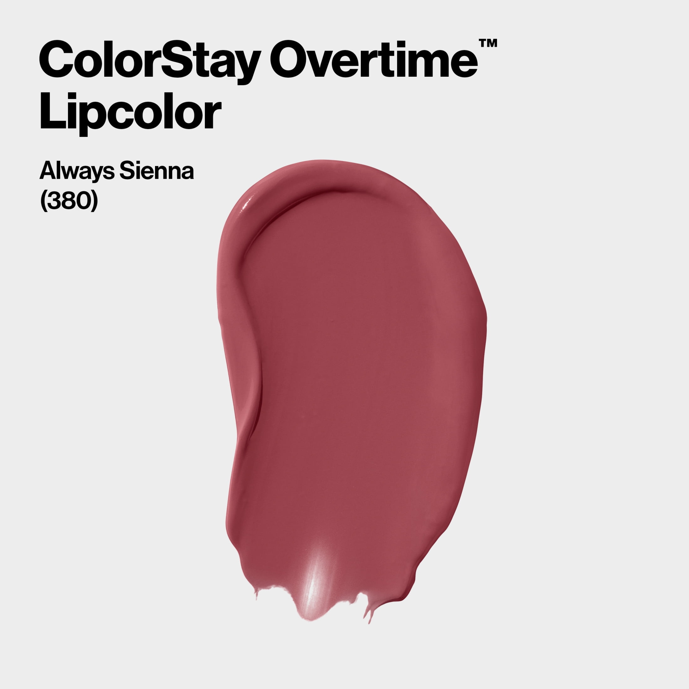 Revlon ColorStay Overtime Longwearing Gloss Lipstick with Vitamin E, 380 Always Sienna, 0.07 fl oz