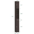 thumbnail image 3 of Haotian Bathroom Narrow Storage Cabinet, Skinny Tall Unit with Adjustable Shelves Slender Anti-Tipping Floor Standing Cupboard, Brown BZR34-BR, 3 of 9