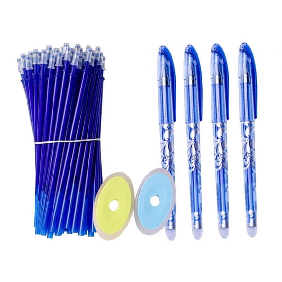 50 Uds. Recargas de bolígrafos borrables, papelería de escritura, 0,5mm, portátil, papelería escolar para niños y adultos, papelería para negocios Tinta azul CUTICAT Recambio de bolígrafo borrable