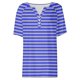 thumbnail image 4 of Fiudx Ofertas Del Día Top de Manga Corta con Cuello En V y Hombros Descubiertos con Botones Estampados a Rayas Informal a La Moda para Mujer, 4 of 5