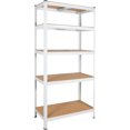 thumbnail image 5 of Miniyam Heavy Duty 5 Tier Laminated Metal Shelving Unit, Adjustable Storage Rack, Silver, 5 of 6