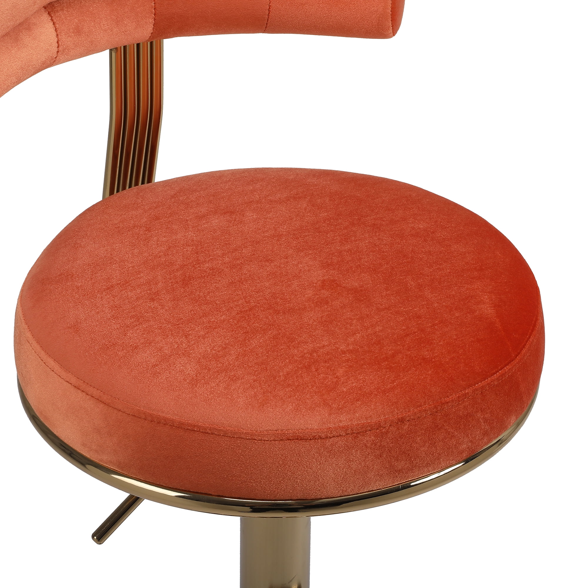Kadyn 40.55" 2PCS Swivel Bar Stool, Adjustable Counter Height Barstools with Back and Footrest, Modern Orange Bar Chair for Home Counter