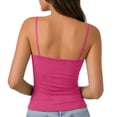 thumbnail image 5 of Women's Basic Double Lined Scoop Neck Tank with Adjustable Spaghetti Straps And Scoop Neck Summer Sleeveless Tops Hot Pink M, 5 of 6