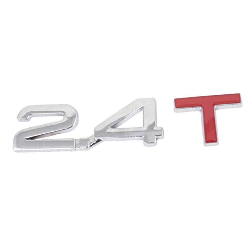 Aluminum 1.8T Chrome/Red Car Trunk Rear Fender Bumper Emblem Badge Decal Sticker