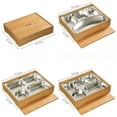 thumbnail image 7 of Bamboo Bento Box Stainless Steel Compartment Lunch Box Japanese Lunch Tray Bamboo Storage Box Restaurant Commercial Lunch Box (C Box Plate Set), 7 of 7