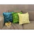 thumbnail image 6 of The HomeCentric Pillow Covers Clover Green Pillow Covers Pack of 2 16x16 inch (40x40 cm) Satin Pillows For Couch Solid Color Ruffles Modern Zippered&nbsp;Toss Pillow&nbsp; - Vintage Clover Green, 6 of 10