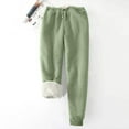 thumbnail image 2 of Fleece Lined Joggers for Women Drawstring Elastic Waist Sweatpants Pocket Winter Warm Soft Fleece Pull on Long Pants (Women's), 2 of 3