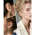 thumbnail image 5 of Sdmnsg-T Gold and Silver Hoop Earrings for Women, Lightweight Twisted Desgined, Mixed Metal with 925 Sterling Silver Post Gold, 5 of 6