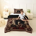 thumbnail image 4 of Feelyou Rustic Bear Twin Comforter Sets, Western Boho Bedding Set, 2-Piece, 4 of 7