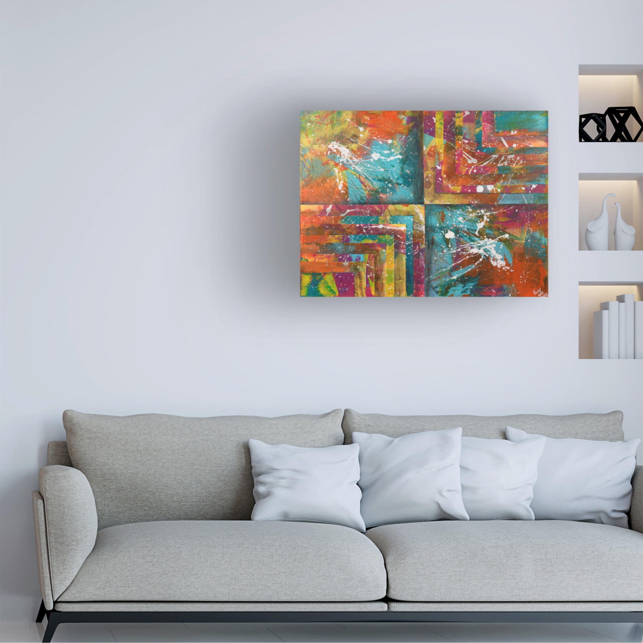 Canvas Wall Art - Roxy Wuz Here 'Untitled No 3' Wall Art for Living Room, Bedroom, or Office Décor by Trademark Fine Art - 47 x 35 Inches