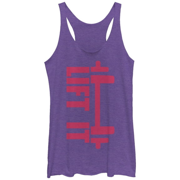 Women's CHIN UP Lift It  Racerback Tank Top Purple Heather X Large