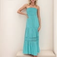 thumbnail image 2 of NIEWTR Robes pour Femmes Corset Invité de Mariage Robe Longue Maxi Été Décontractée Sans Bretelles Tube Top Robe de Soirée Soleil (Vert Menthe, G), 2 of 4