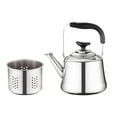 thumbnail image 2 of Hervidor de té silbante de acero inoxidable a Gas de inducción eléctrica, mango escaldado con derrame de té, vajilla de óxido, tetera para agua hirvie perfecl Tetera silbante, 2 of 8