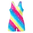 thumbnail image 4 of One Piece Swimsuit for Girls Pink Scalloped Tankini for Girls Lightweight Tropical Print Girl Bathing Suit Cutout Adjustable Straps Swimwear Set Girl Multicolour7-8 Y, 4 of 4