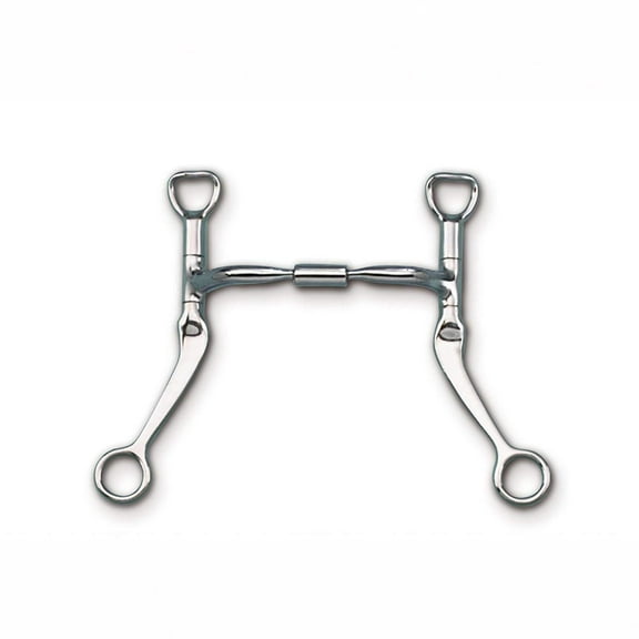 Myler Flat Shank with Sweet Iron Comfort Snaffle Wide Barrel MB 02 (4.75", Stainless Steel)