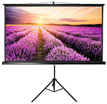 Projector Screen with Stand LYH Indoor Outdoor Projection Screen 100 inch 16:9 Movie Office Presentation HD Premium Wrinkle-Free Design Portable Tripod 