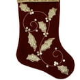 thumbnail image 4 of Northlight 20.5-Inch Velvet Gold and Maroon Etched Cuff Christmas Stocking, 4 of 6