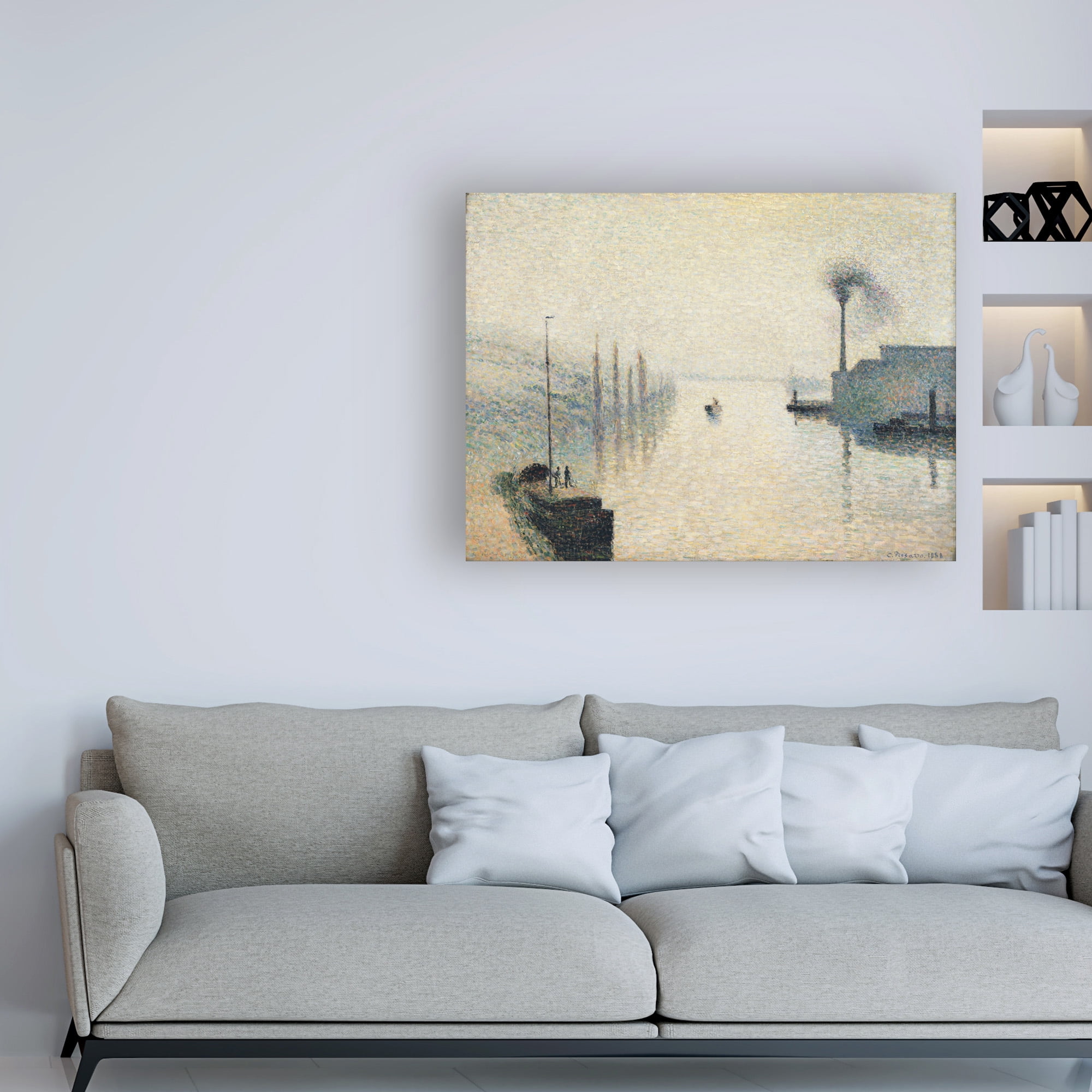 Pissarro 'Rouen, the effect of fog' Canvas Art