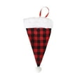 thumbnail image 2 of Christmas Decor Plaid Silverware Bag Christmas Hat Cutlery Holder With Artificial White Edge Table Decoration Utensil Bag Christmas Gifts, 2 of 6