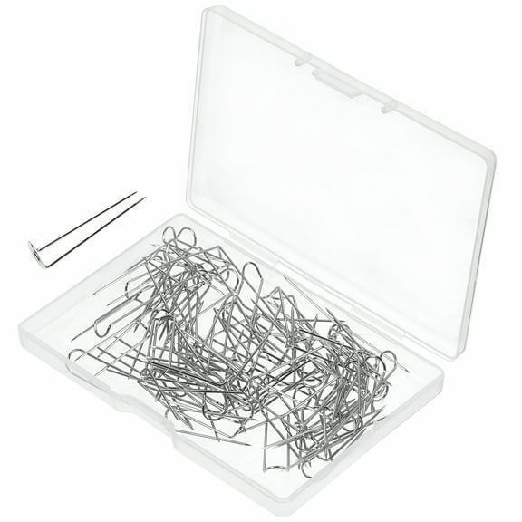 LAMIRO 100Set Silver U-Shape Push Pins for Wedding Decoration and DIY Projects Sewing Supplies