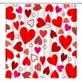 thumbnail image 2 of Valentine''s Day Shower Curtain Pink and Red Sweet Heart Romantic Love Lover Couple Modern Fashion Festival Fabric Bathroom Decor Curtain with Hooks, 2 of 3