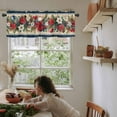 thumbnail image 6 of Blue Christmas Kitchen Valances for Windows 42x12 Inch Kitchen Curtains Valances Rod Pocket Xmas Botanical Poinsettia Balls Bathroom Window Valances for Window Treatment Decor, 6 of 6