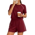 thumbnail image 2 of Stichou Women's 2 Piece Shorts Sets Outfits 2026 Summer Matching Workout Athletic Clothing Casual Spring Travel Loungewear Wine L, 2 of 8