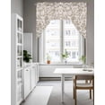 thumbnail image 4 of Farmhouse Khaki Kitchen Swag Valance for Window,Rod Pocket Short Kitchen Curtains&nbsp;36 Inch Length,Vintage Flower Leaf Botanical Plant Swag Topper Small Window Treatment for Cafe Bathroom Bedroom, 4 of 6