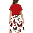 thumbnail image 4 of HOMADLES Summer Short Sleeve Dress for Girls Crewneck Losse, Printed Sundress Red 9 T, 4 of 7