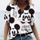 thumbnail image 2 of Camisetas estéticas con cuello en V para mujer, camisetas con estampado gráfico de Mickey Mouse de Disney, camisetas de manga corta Harajuku Y2k, ropa femenina, 2 of 5