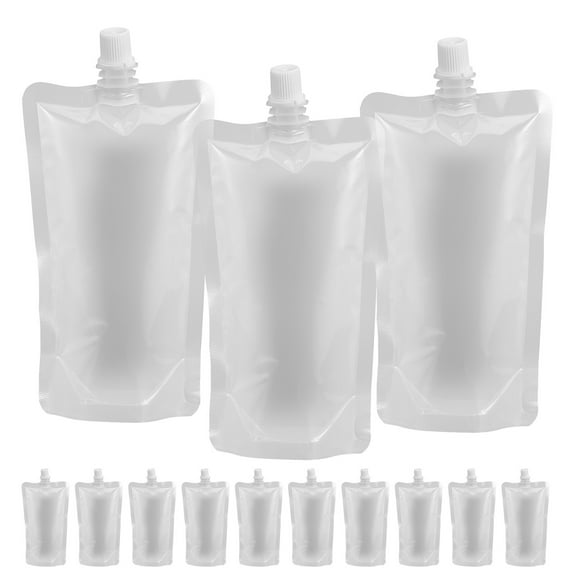 LEORX 30Pcs 250ML Clear Drink Flasks Reusable Liquor Pouches Beverages Containers