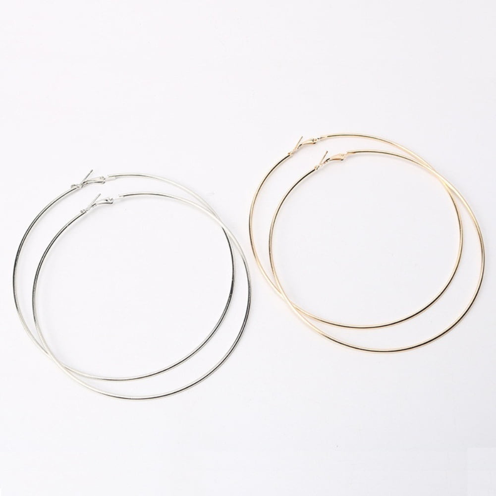 HEVIRGO Heart Love Letters Girls Metal Ear Hoop Earrings Charming Jewelry  Gift Copper White 