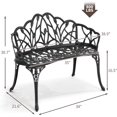 thumbnail image 6 of Villeston Outdoor Patio Bench, Cast Aluminum Extra Loveseat for Lawn Front Park Porch Path Yard,Black, 6 of 6