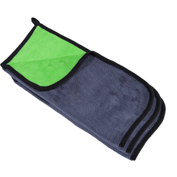 3uds Microfibra Coche Secado Toalla 30 x 30cm 600GSM Gris Verde