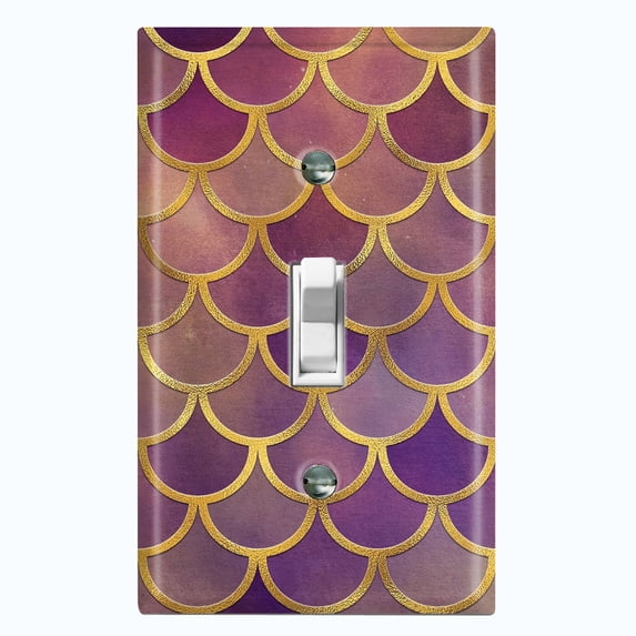 Metal Light Switch Plate Outlet Cover Mermaid Faded Purple MER010