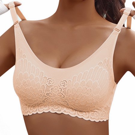

Women Sleeping Bra Comfortable Gathered Bra Lace Sports Bra No Steel Ring Large Size Bra
