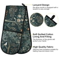 thumbnail image 2 of Yayeee Double Oven Mitt Kitchen Heat Resistant Baking 35" x7" Quilted Glove, Floral Forest Scene, 2 of 6