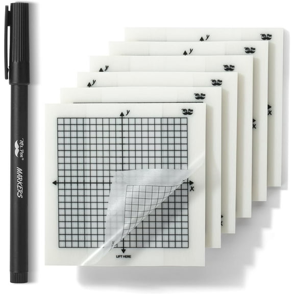 Mr. Pen 3x3in Transparent Graph Paper Sticky Notes, 6 Pads