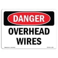 thumbnail image 1 of SignMission OS-DS-A-1218-L-2290 12 x 18 in. OSHA Danger Sign - Overhead Wires, 1 of 1