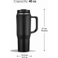 thumbnail image 2 of 40 oz Tumbler with Handle, Insulated Tumblers with Lid and Straw, Large   Water Bottle Jug, Thermal Stainless  Travel Coffee Mug Cup, Classic Red, 2 of 7
