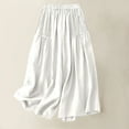 thumbnail image 2 of Hueook Straight Leg Sweatpants for Women and Linen Solid Color Fashionable Loose Casual Comfortable Wide Leg Pants White L, 2 of 5