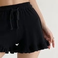 thumbnail image 3 of Pajama Shorts for Women Lightweight Elastic Waist Drawstring Soft Ruffle Shorts Casual Comfy Sleep Bottoms, 3 of 5
