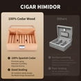 thumbnail image 6 of NEEDONE Cigar Humidor,Cigar Box with Hygrometer Humidifier and Divider, Desktop Cedar Wood Storage Case Holds 30-50 Cigars, 6 of 10