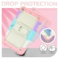 thumbnail image 4 of Dteck Shoulder Strap Case for Apple iPad 9th Generation 10.2-inch (2021),iPad 8th/7th Gen 10.2" Shockproof Rubber Armor 3-Layer Protection Case Hybrid Hard Kicstand Cover,Pink+Colorful, 4 of 8