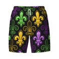 thumbnail image 4 of Lsque Mens Swim Trunks Mardi Gras1 Pattern - Bathing Suit Compression Liner - Beach Swim Shorts Swimwear - (S-3XL) - Stretch Quick Dry -XX-Large, 4 of 9