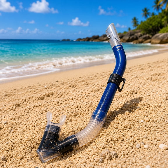 Pool Master Excel Adult Semi-Dry Top Pro Swim Snorkel - 16.5" - Blue