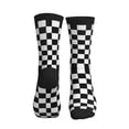 thumbnail image 2 of Athletic Socks Race Waving Checkered Flag Sport Running Calf Socks Crew Socks for Men Women, 2 of 7