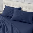 thumbnail image 5 of Warmstar 100% Cotton Queen Fitted Sheet Only, 600 Thread Count Sateen Soft Breathable Queen Size Fitted Bed Sheet Deep Pocket,Fits Mattress Up to 16",Navy, 5 of 5