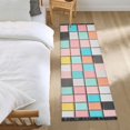 thumbnail image 3 of Yayeee Runner Rug for Bedroom 2'x6' Machine Washable Hallway Non Slip Mat, Colorful Checkered Pattern, 3 of 8